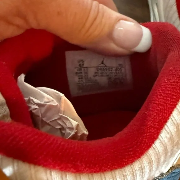 Jordan Air 4 Retro Little Kid “Messy Room” Blue, White and Red Size 4 - Picture 9 of 14